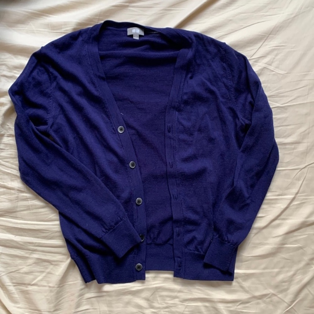 Uniqlo Dark Blue Purple Cardigan - size 6